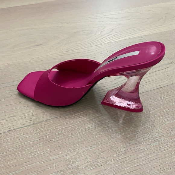 Hot Pink Sandals with Acrylic Heels - Picture 4 of 5